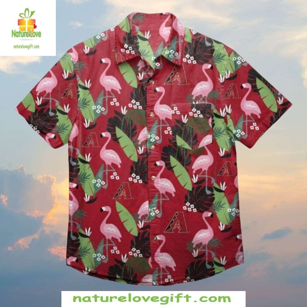 Arizona Diamondbacks Hawaiian Shirt Flamingo Finesse Tropical Wildlife MLB