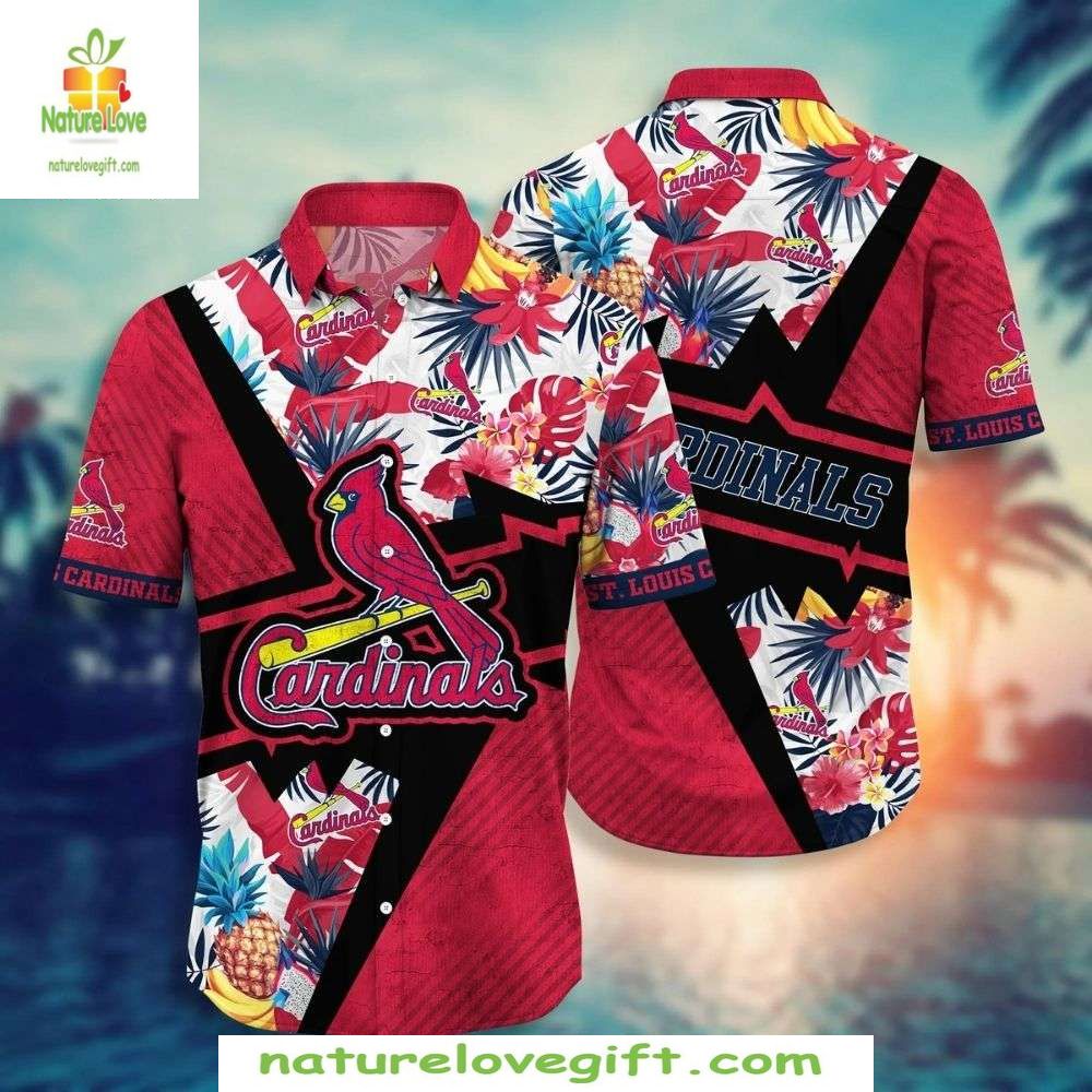 St Louis Cardinals Hawaiian Shirt Floral Burst Summer MLB Baseball