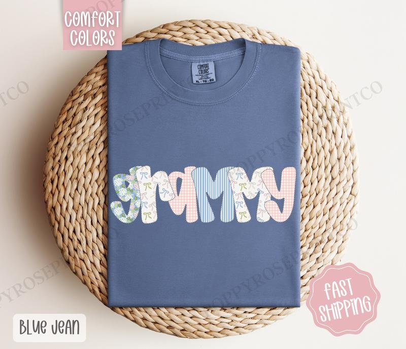 Floral Grammy Comfort Colors Shirt, Cute Spring Grandma Tshirt, Coquette Grammy Tee Hoodie, Sweatshirt | InkThreadWorks.com
