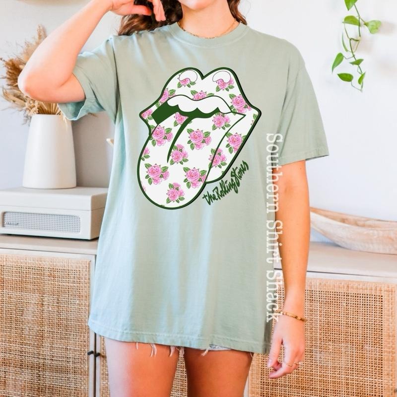 Floral Tongue Band Tee | Bay comfort colors t shirt Hoodie, Sweatshirt | InkThreadWorks.com