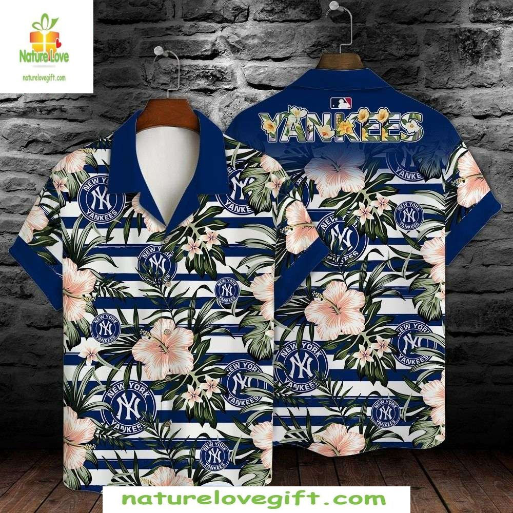MLB Yankees Floral Hawaiian Shirt Tropical Aloha Baseball Apparel