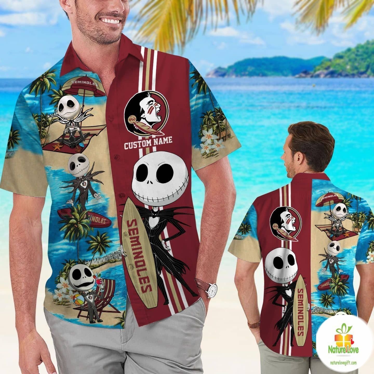 Personalized Florida State Seminoles Jack Skellington Hawaiian Shirt