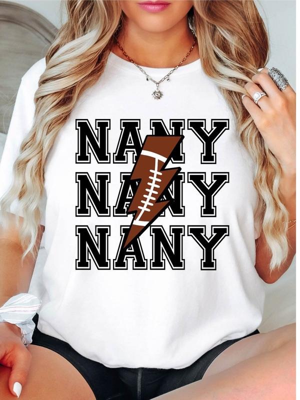 Football Nanny T-Shirt, Football Grandma Shirt, Game Day Nanny Tee, Proud Football Nany Tee, Football Lover Shirt, Sports...