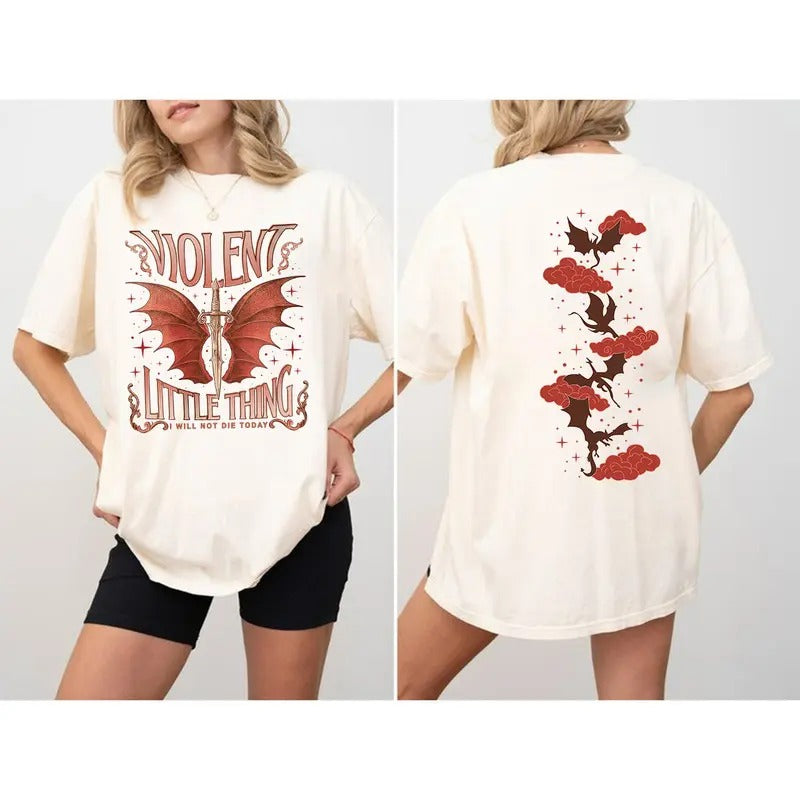 Fourth Wing Fan Shirt, Violet Sorrengail Shirts, Violent Little Thing T Shirt, Xaden Riorson Tee, Dragon Rider, Bookish...