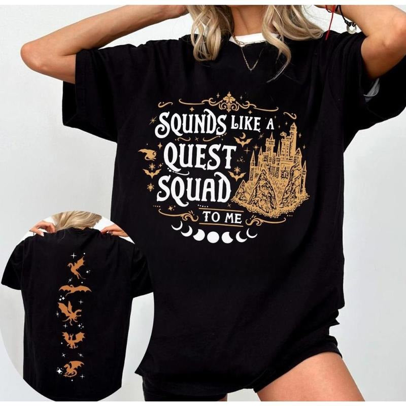 Fourth Wing Quest Squad Shirt, Ridoc Dragon Rider Shirts, Onyx Storm Riorson House Shirt, Fantasy Bookish Merch, Gift For...