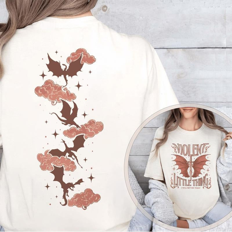 Fourth Wing Shirt, Violet Sorrengail Shirts, Violent Little Thing T Shirt, Xaden Riorson Tee, Dragon Rider, Bookish...