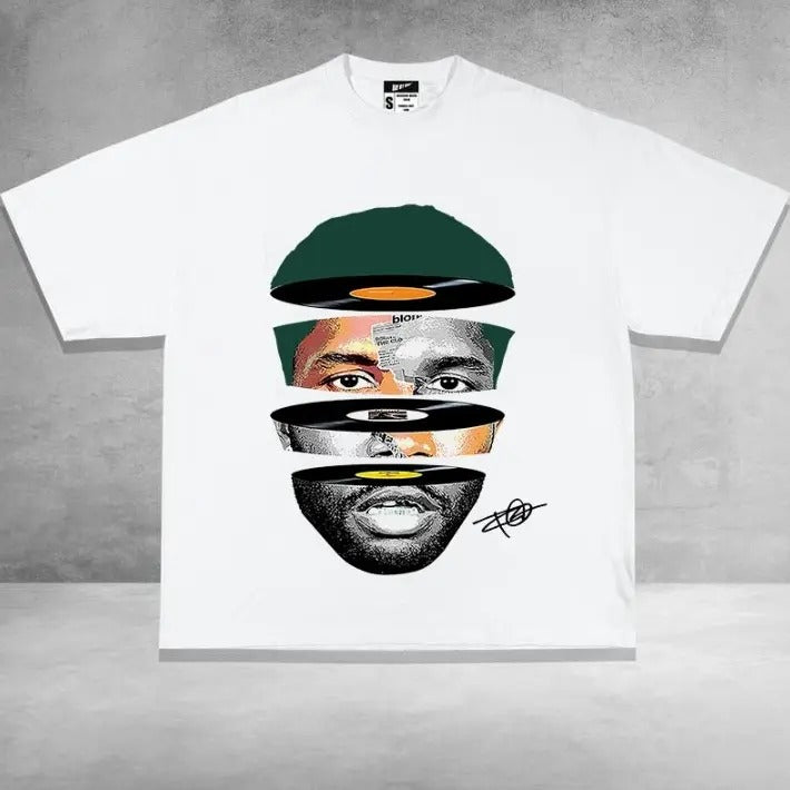 Frank Green Rap Graphic Tee, Bold Big Face Design for Music Fans