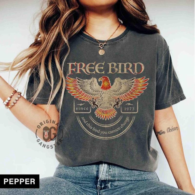 Free Bird Shirt, Comfort Colors Band TShirt, Old School Band T-shirt, Retro Music Shirt, Rock Band Tee, Oversized Trendy...