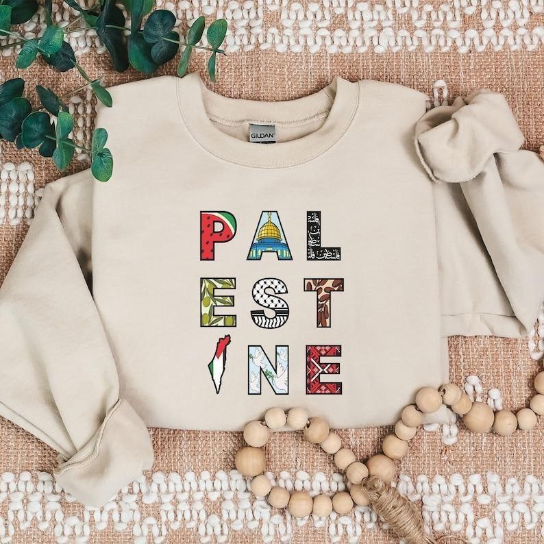 Free Palestine sweatshirt,muslim shirt,muslim women clothing,hijabi sweatshirt,free gaza,palestine sweatshirt,tatreez and...
