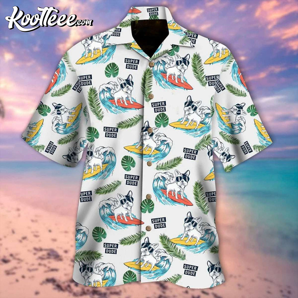 French Bulldog Surfing Hawaiian Shirt