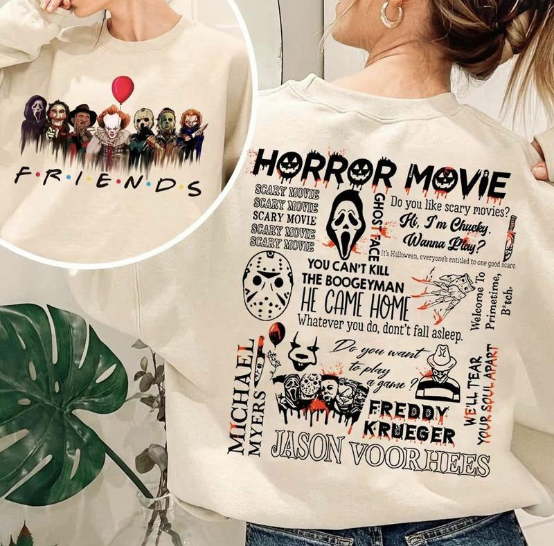 Friends Halloween Shirt, Horror Characters Friends Shirt, Halloween Horror Characters Shirt, Friends Shirt, Horror Movie Characters Shirt