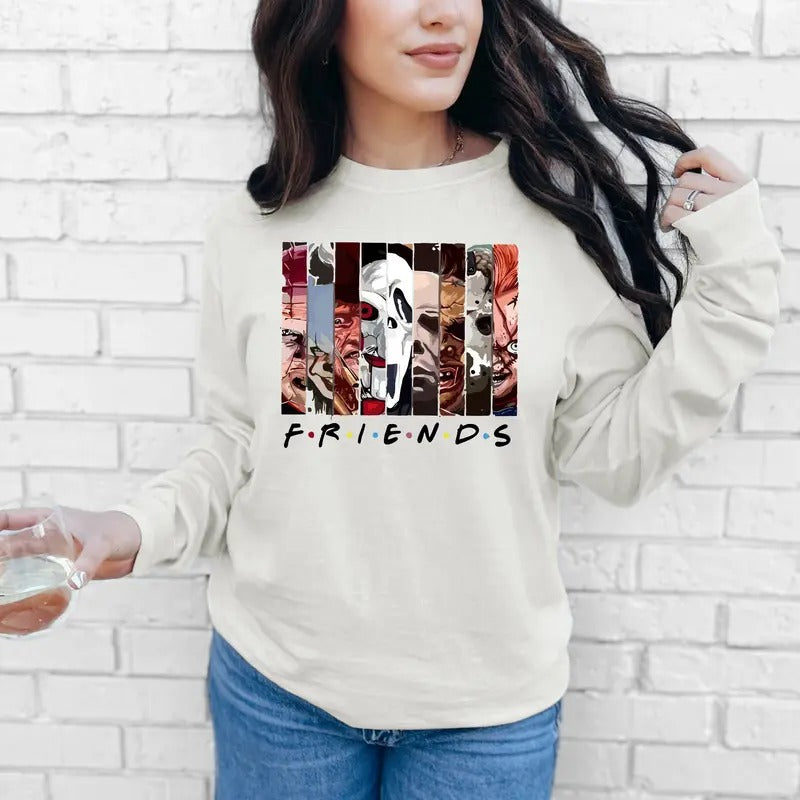 Friends Halloween Shirt, Horror Movie Shirt, Horror Movie Characters Shirt Hoodie, Sweatshirt | InkThreadWorks.com