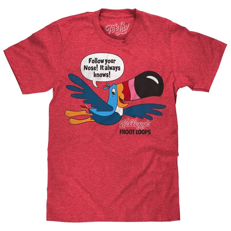 Froot Loops Toucan Sam T-Shirt - Red Hoodie, Sweatshirt | InkThreadWorks.com