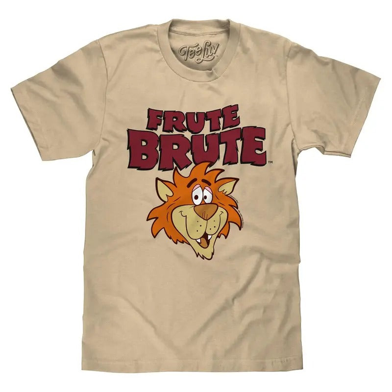 Frute Brute Cereal Retro 70s Cartoon Werewolf T-Shirt - Cream graphic tee 90s