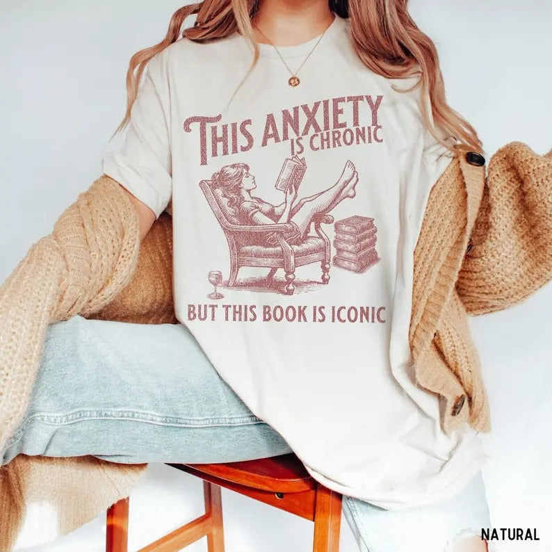 Funny Bookish Shirt, Anxiety Humor, Book Lover Shirt, Gift for Reader, Booktok Stuff, Bookworm, Smut Shirt, acotar, Bookish Tee, throne of glass merch