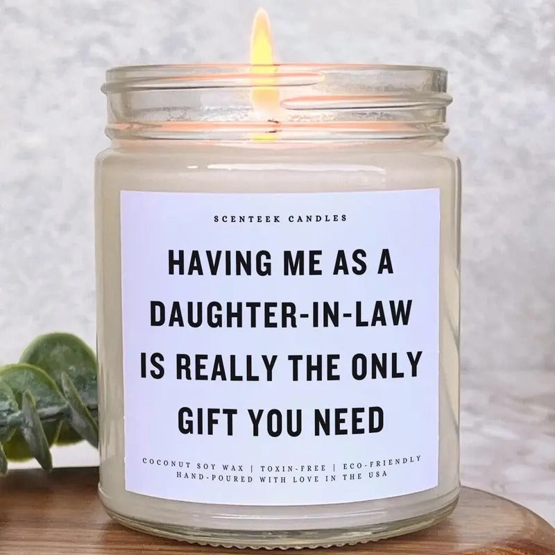 Funny Candle Gift From Daughter In Law, Funny Gift for Mother In Law, Christmas Gift For Dad