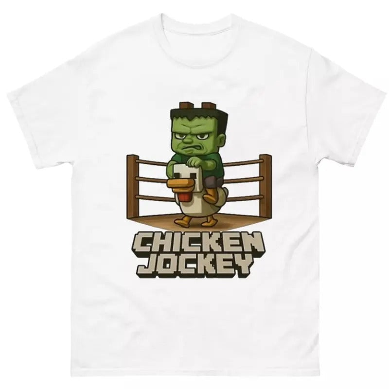 Funny Chicken Jockey T-Shirt Featuring Hilarious Meme and Playful Gaming Design Hoodie, Sweatshirt | InkThreadWorks.com