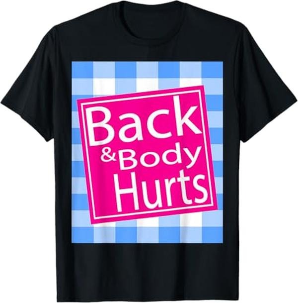 Funny Christmas Shirts, Funny Body & Back Hurts Xmas Thanksgiving Halloween T-Shirt - Menswear Top
