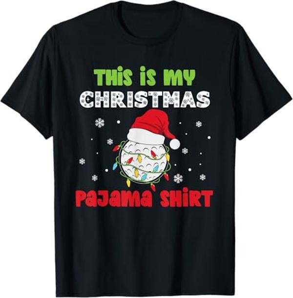 Funny Christmas Shirts, This Is My Christmas Pajama Golf Funny Christmas T-Shirt