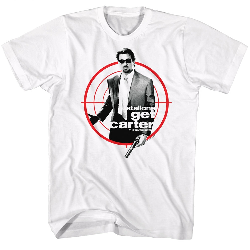 Get Carter Mens S/S T-Shirt - Poster Target - Solid White