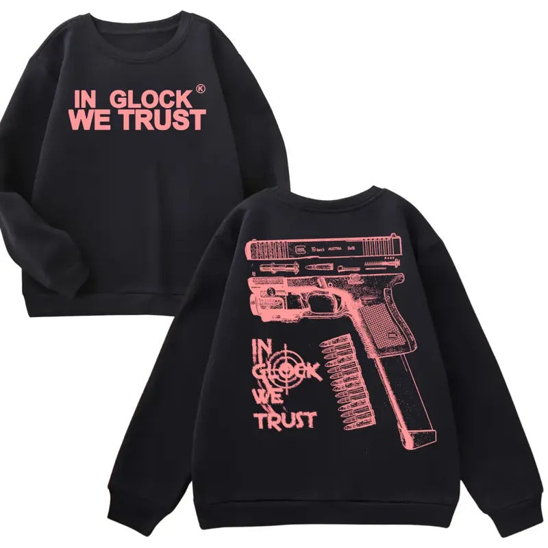 GILDAN IN GLOCK WE TRUST Hoodie - Full Color Double Sided Sweatshirt for Men and Women T-Shirts | InkThreadWorks.com