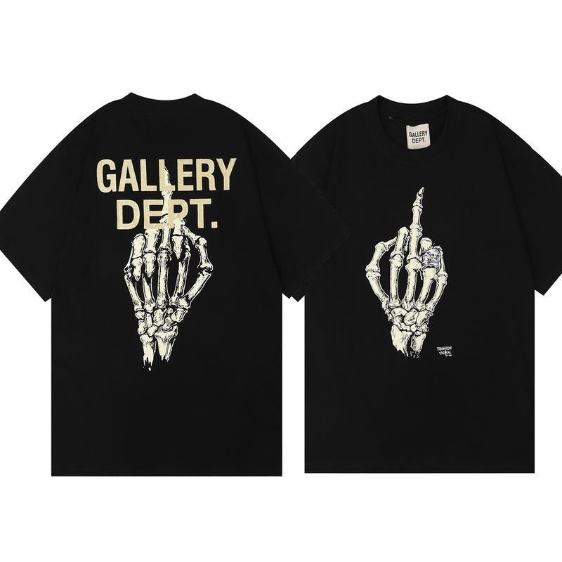 Gallery Dept 2 Sides Skeleton Hand Bone Finger Print Pure Cotton T Shirt, Funny Shirt, Gift for Men for Woman, Casual Top for Unisex