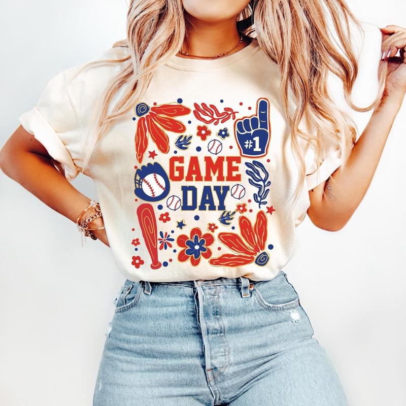Game Day Baseball T-Shirt, Baseball T-Shirt, Boho Baseball Coquette T-Shirt, Baseball Bow T-Shirt, Baseball Mama T-Shirt,...
