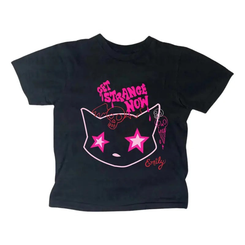 Get Strange Now Baby Tee, Gothic Emo Girl Baby Tee, Y2k Top Women Streetwear, Grunge 2000s, Women Fitted T-Shirt, Gift...
