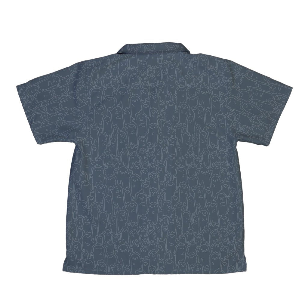 Ghost Wall Charcoal Blue Youth Hawaiian Shirt