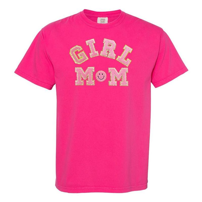 'Girl Mom' Letter Patch T-Shirt