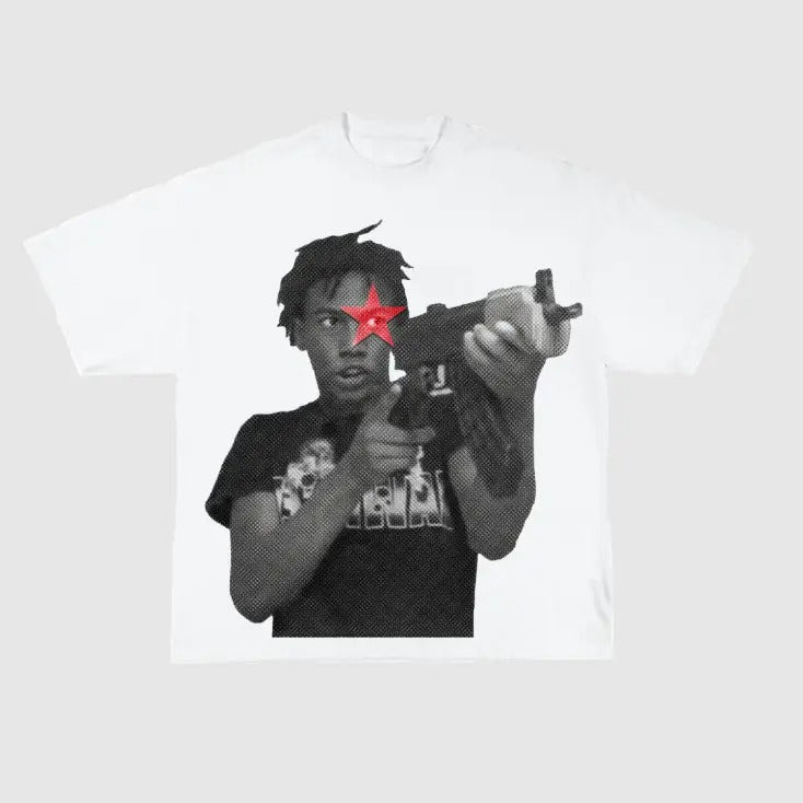 Glokk40spaz Star Graphic Y2k Fashion T Shirt