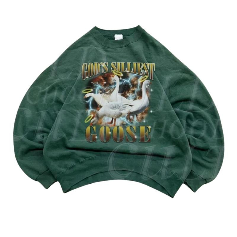 Gods Silliest Goose Vintage 90s Style Sweatshirt, Retro Goose Sweater, Silly Goose Lover Sweater, Y2k Funny 2000s Hoodies, Unisex Top