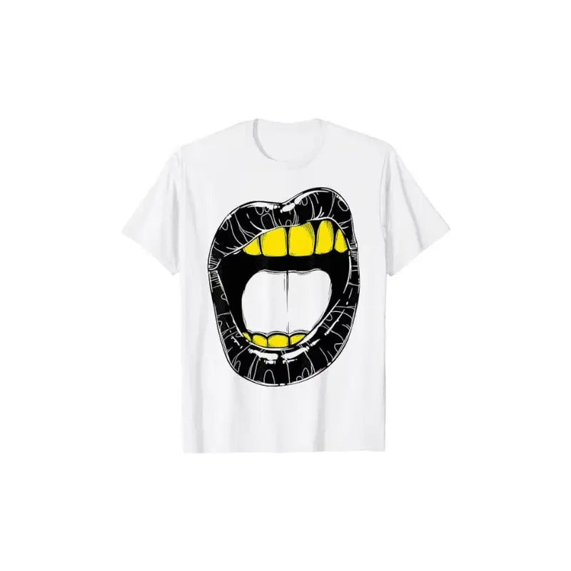Gold Teeth Grill T-Shirt, Vintage Graphic Y2k Tee, Grillz Tshirt, Y2k Shirt, Unisex Crewneck Medium Cotton Short Slevee Casual Printed Streetwear Tee