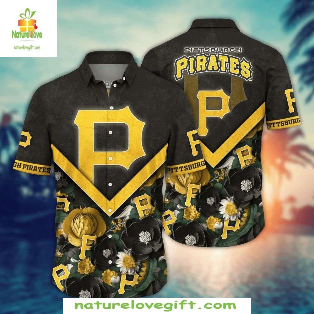 Pittsburgh Pirates Hawaiian Shirt Golden Bloom Stylish Baseball Apparel