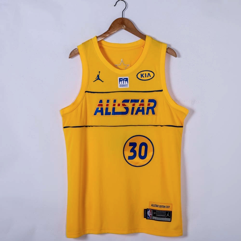 Golden State Warriors #30 Stephen Curry 2021 All-Star 30 # Yellow Style 2