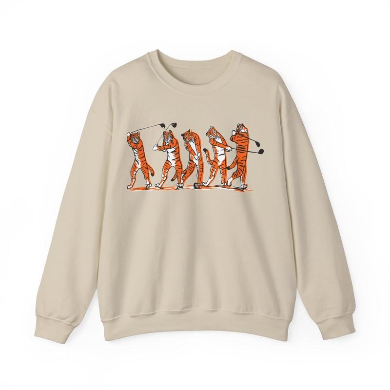Golf TIGER Swing Gildan-Unisex Sweatshirt Cotton Fabric Sweaters T-Shirts, Hoodie | InkThreadWorks.com
