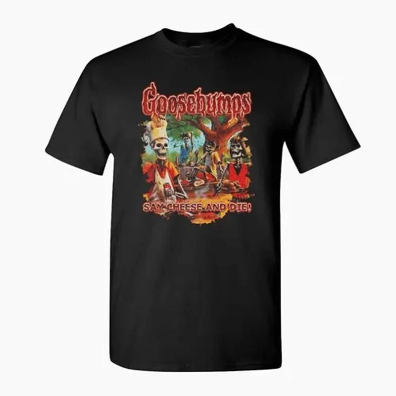 Goosebumps land Shirt, Say Cheese And Dje Halloween Vintage Shirt, Skeleton Spooky Season Shirt, 90s Movie Gift For Halloween Shirt, Scary , Bootleg Rap Style Shirt