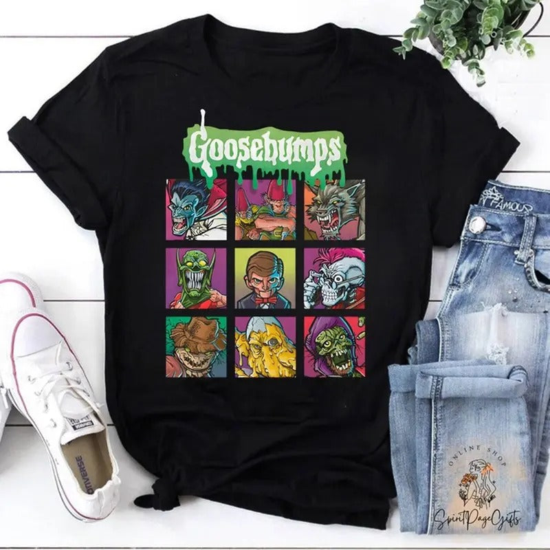 Goosebumps 90s Movie Vintage Shirt, Land, Characters Tshirt, Slappy, Will Blake, Carly Beth Caldwell, The Haunted Mask Fan Gift, Halloween Spooky Season Shirt