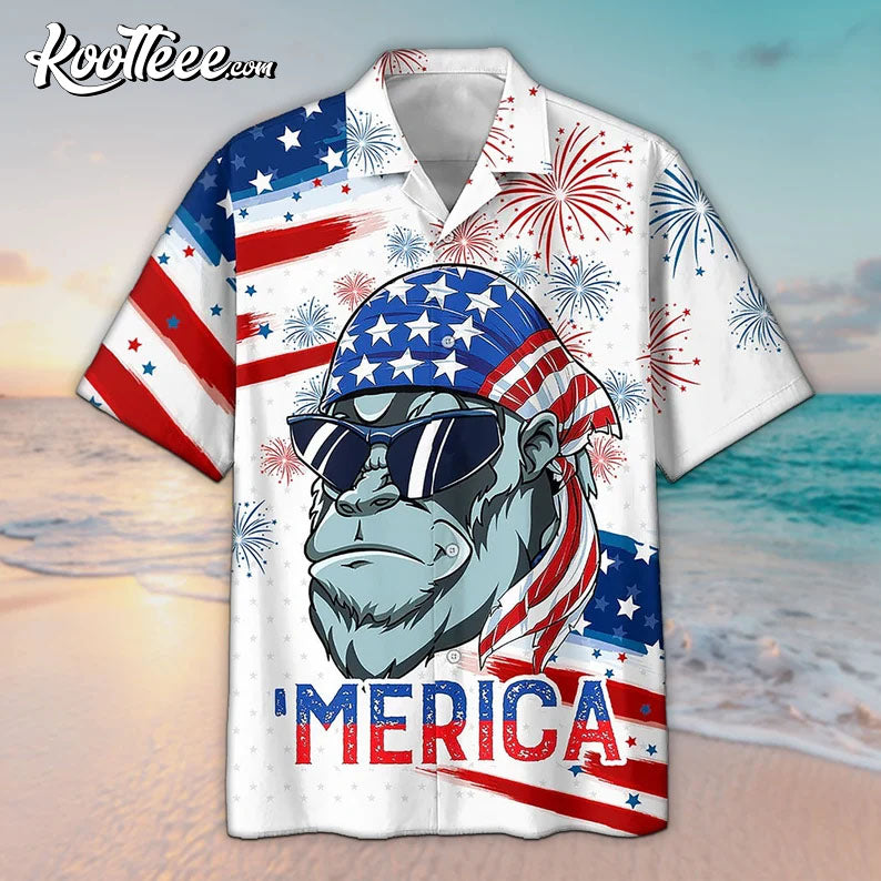 Gorila Independence Day Hawaiian Shirt