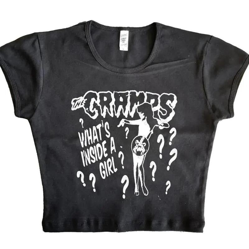 Gothic Graphic Tees Y2k Tops Female Clothing Woman Clothes for Women Goth Women's T-shirts T-shirt Kawaii Emo Kpop Anime Girl