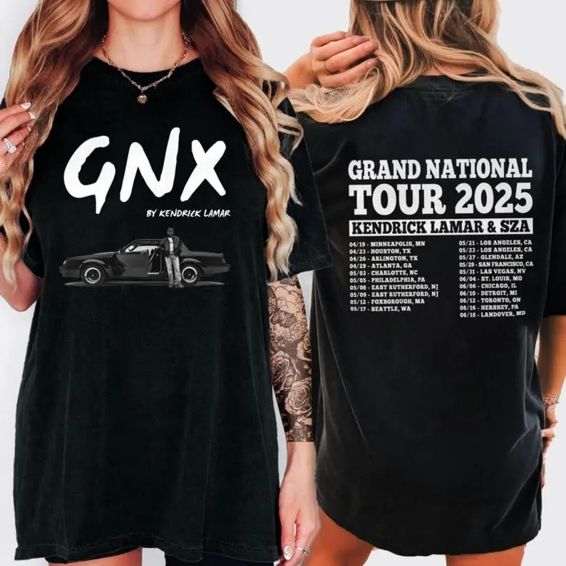 Grand National Tour GNX K&S T-shirt 2 Sides Cotton Fabric, Vintage Classic For Fans Top Tshirt