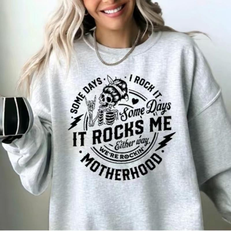 Gray Sweatshirt Motherhood - Women's Top Hoodie & Sweater for Comfortable Stylish Layering Fit Womenswear T-Shirts