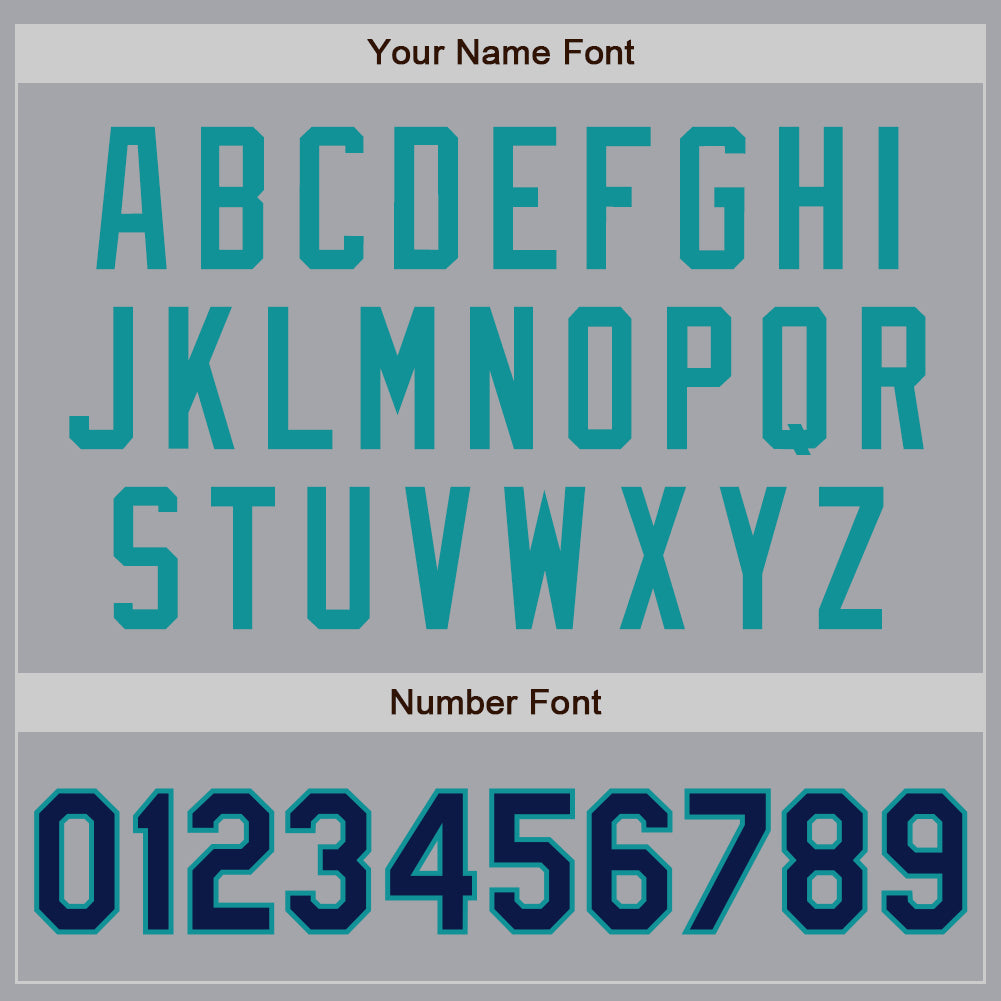 Custom Gray Navy-Teal Authentic Baseball Jersey