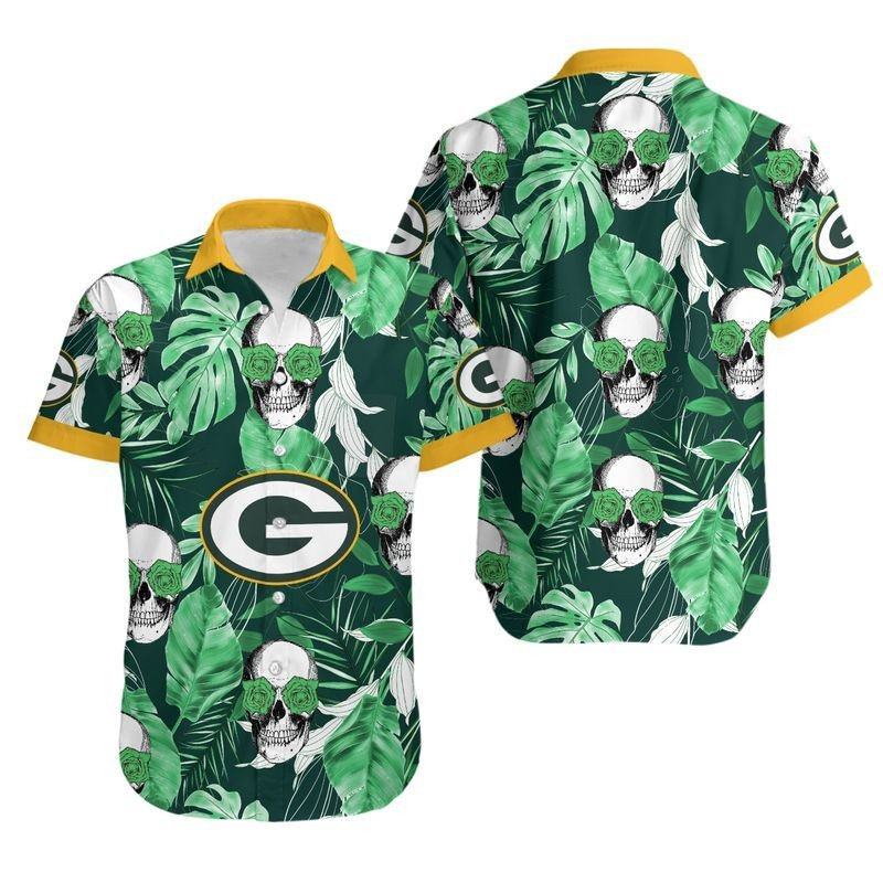 Green Bay Packers Hawaiian Shirt Skull Jungle Design 960865
