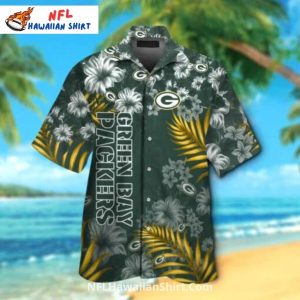 Green Bay Packers Tropical Floral Side Panel Hawaiian Shirt