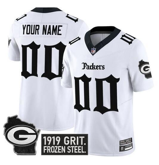 Green Bay Packers ACTIVE PLAYER Custom White F.U.S.E. 'Gothic Frozen Tundra