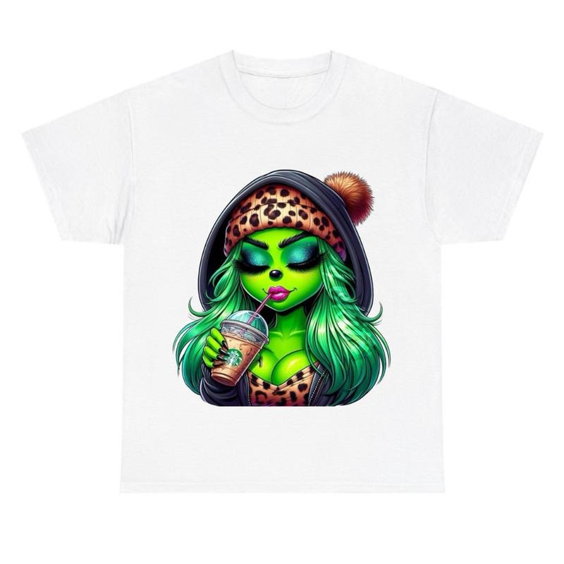 Grin Green Lady Tee, Boujeee Christmas Shirt Hoodie, Sweatshirt | InkThreadWorks.com