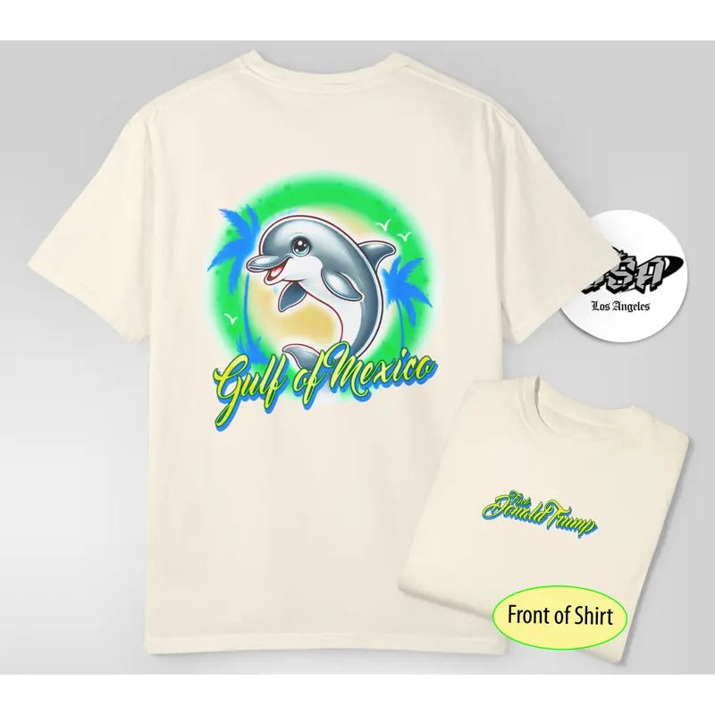 Gulf of Mexico Dolphin FDT Double Sided T shirt Funny Anti-Trump Graphic Tee funny tshirt shirts men