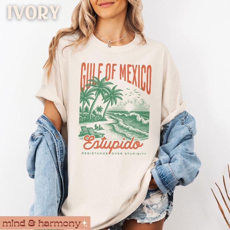 Gulf of Mexico Tshirt , Coast Shirt Texas Alabama Mississippi Florida Beach Silly American Pro Golfo de Mexico Patriotic Tee