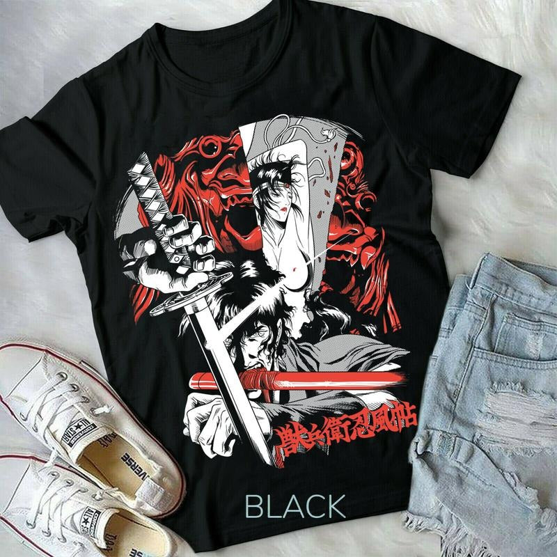 HOT!Ninja Scroll Kagero Moon Jubei Anime Manga Tshirt T-Shirt S-4XL Tee Tshirt S-4XLS